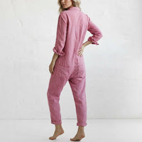Relaxed Women's Linen Jumpsuits with Pockets Full