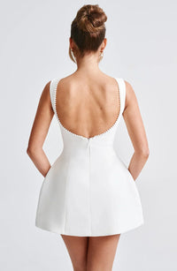 Vestido Mini para Mujer con Lazo en la Espalda y Sin Mangas