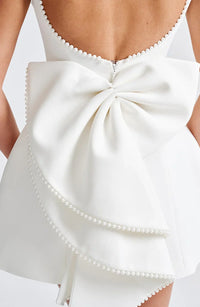 Vestido Mini para Mujer con Lazo en la Espalda y Sin Mangas