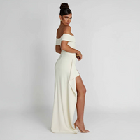 Robe longue femme épaules dénudées fente haute – soirée formelle