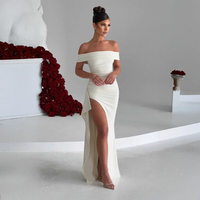 Robe longue femme épaules dénudées fente haute – soirée formelle