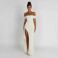 Robe longue femme épaules dénudées fente haute – soirée formelle
