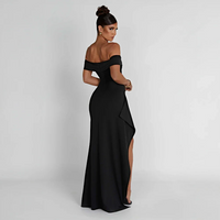 Robe longue femme épaules dénudées fente haute – soirée formelle