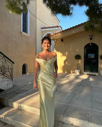 Women's Maxi Dress Satin Off-Shoulder Sleeveless
