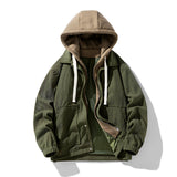 Unisex Hooded Corduroy Jacket | Snap-Button Elasticated Cuffs