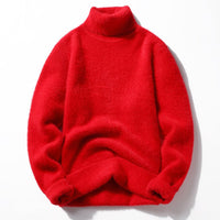 Unisex Turtleneck Fluffy Sweater | Cozy Knit Pullover Detail