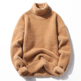 Suéter unisex de cuello alto y tejido esponjoso | Jersey de punto cómodo