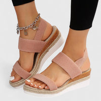 Sandalias para mujer con tira elástica ortopédica y punta abierta