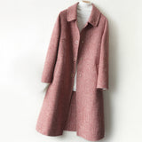Women's A-Line Long Coat | Point Collar Wool Blend