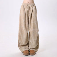 Women's Baggy Wide Leg Pants | Drawstring Balloon Hem Detail
