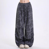 Women's Baggy Wide Leg Pants | Drawstring Balloon Hem Front