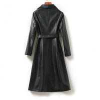 Women's Belted Sheepskin Leather Trench Coat | Longline Silhouette Lifestyle