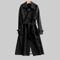 Women's Belted Trench Coat | Double-Breasted Midi Side