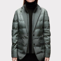 Women's Blazer-Style Puffer Windbreaker | Lightweight Down City Front