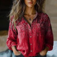 Women's Boho Button Down Blouse | Relaxed Bohemian Top Hero