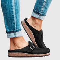 Women's Buckle Strap Mule Clogs | Slip-On Casual Side