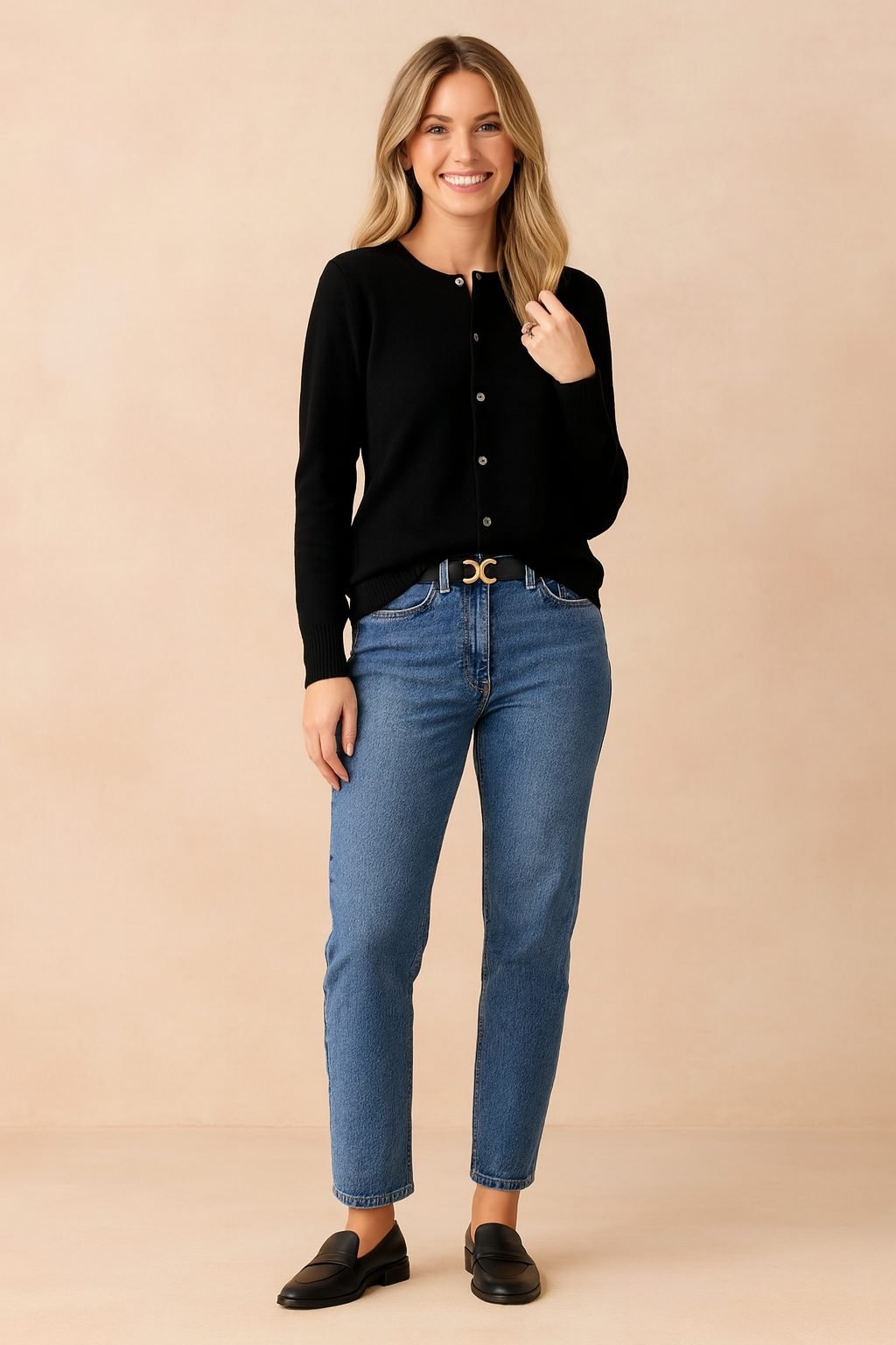 Women's Button Down Cardigan Sweater | Crew Neck Knit Layer Hero