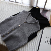Women's Cropped Soft Vest | Button-Front Silky Detail