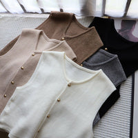 Women's Cropped Soft Vest | Button-Front Silky Hero