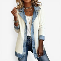 Women's Denim Cardigan Jacket | Lapel Button Knit Layer Hero