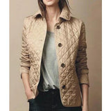 Chaqueta acolchada para mujer con botones de diamante en la parte delantera | Ajuste personalizado para el día a día