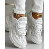 Zapatos de malla punteada para uso diario de mujer