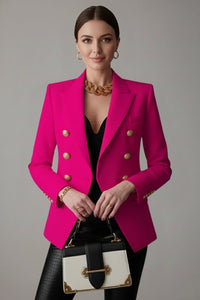 Women's Double-Breasted Blazer | Gold Button Tailored Fit Alternate