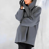 Women's Draped Collar Belted Winter Jacket | A-Line Wrap Coat