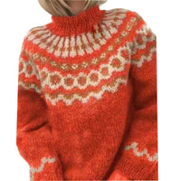 Women's Fair Isle Turtleneck Sweater | Fitted Wool Knit Detail