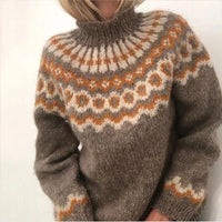 Women's Fair Isle Turtleneck Sweater | Fitted Wool Knit Hero