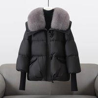 Women's Fur Collar Long Puffer Jacket | Extended Length Hero