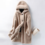 Women's Hooded Oversized Teddy Coat | Wool Blend Cocoon