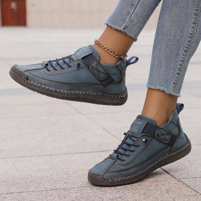 Women's Lace-Up Sneakers | Suede Low-Profile Ankle Angle