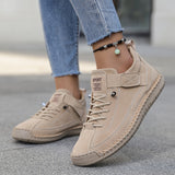 Baskets basses montantes à lacets pour femme en daim