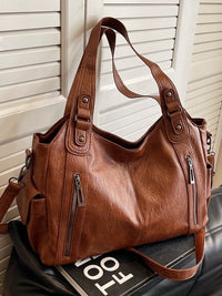 Women's Leather Hobo Bag | Zip-Up Slouchy Shoulder Bag Hero