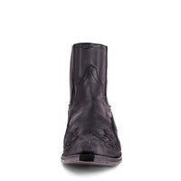 Women's Leather Western Ankle Boots | Ornate Stitching Close Up