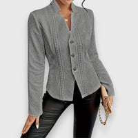 Women's Lightweight Transitional Jacket | Cable Knit Close Up