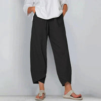 Women's Linen-Look Wide Leg Trousers Front