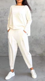 Women's Long Sleeve Top & Pants Set | Balloon Trouser Fit