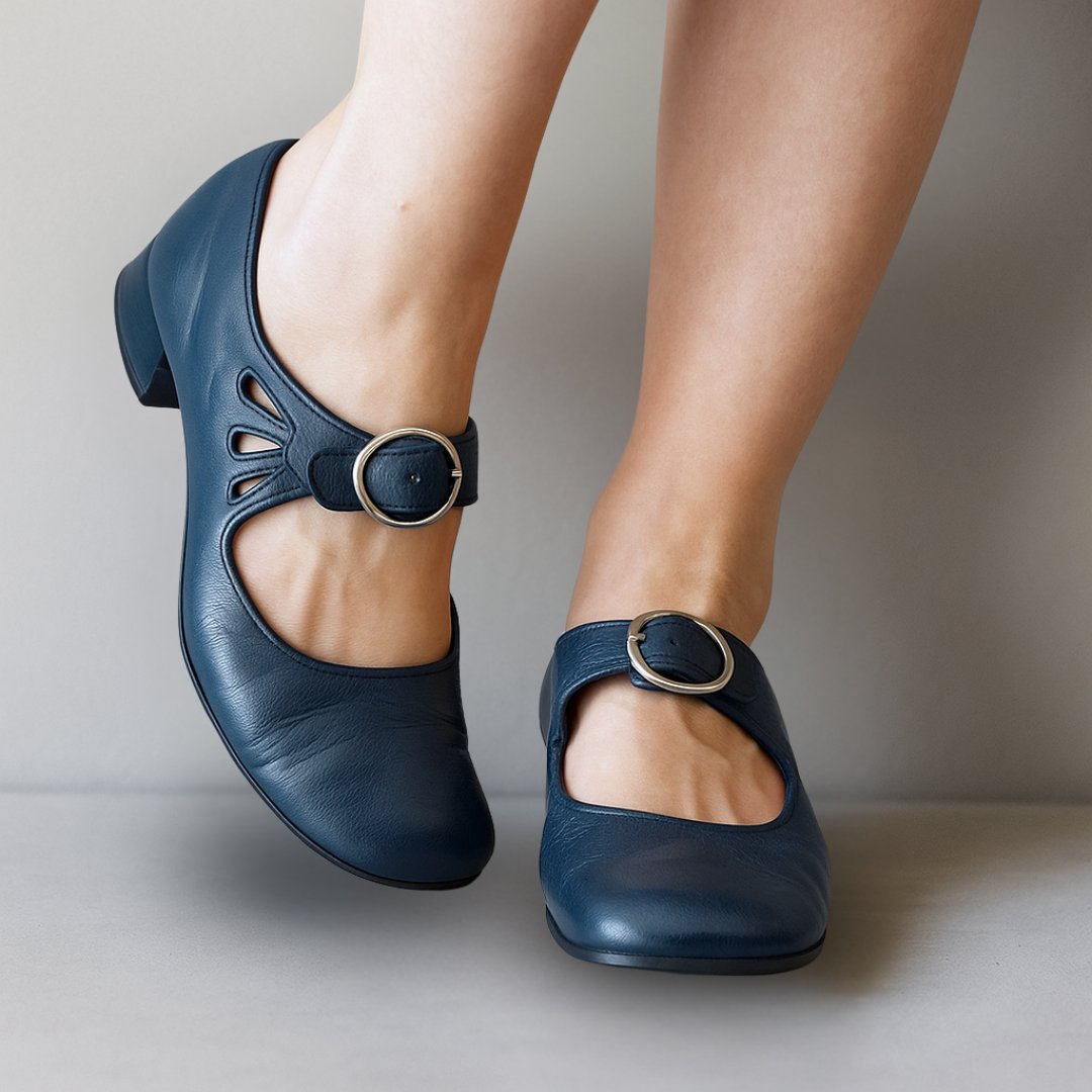 Women's Mary Jane Pumps | Leather Ankle Strap Side