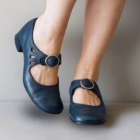 Women's Mary Jane Pumps | Leather Ankle Strap Side