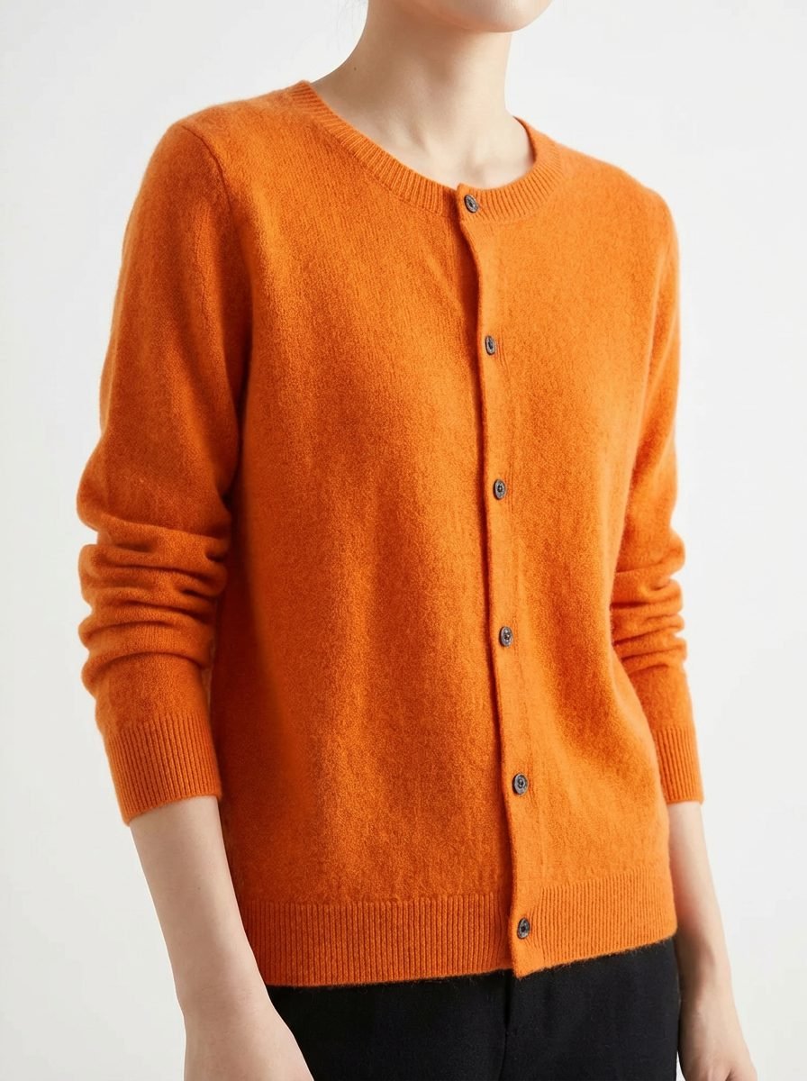 Women's Merino Wool Button Down Cardigan Sweater | Raglan Sleeve Close Up