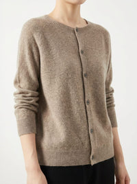 Women's Merino Wool Button Down Cardigan Sweater | Raglan Sleeve Full