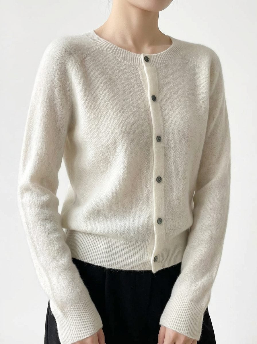 Women's Merino Wool Button Down Cardigan Sweater | Raglan Sleeve Side