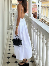 Women's Open Back Coastal Maxi Dress