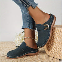 Women's Orthopedic Comfort Slippers | Non-Slip Sole Buckle Close Up