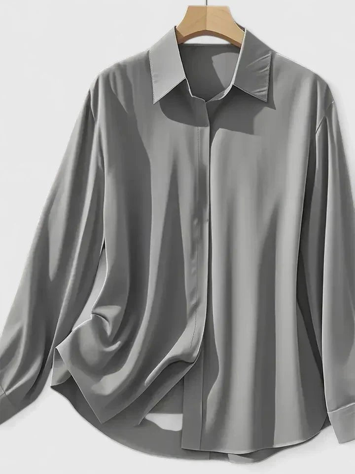 Women's Oversized Button Down Shirt | Long Sleeve Relaxed Fit Front