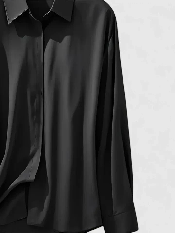 Women's Oversized Button Down Shirt | Long Sleeve Relaxed Fit View 12