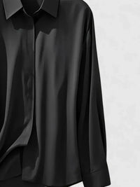 Women's Oversized Button Down Shirt | Long Sleeve Relaxed Fit View 12