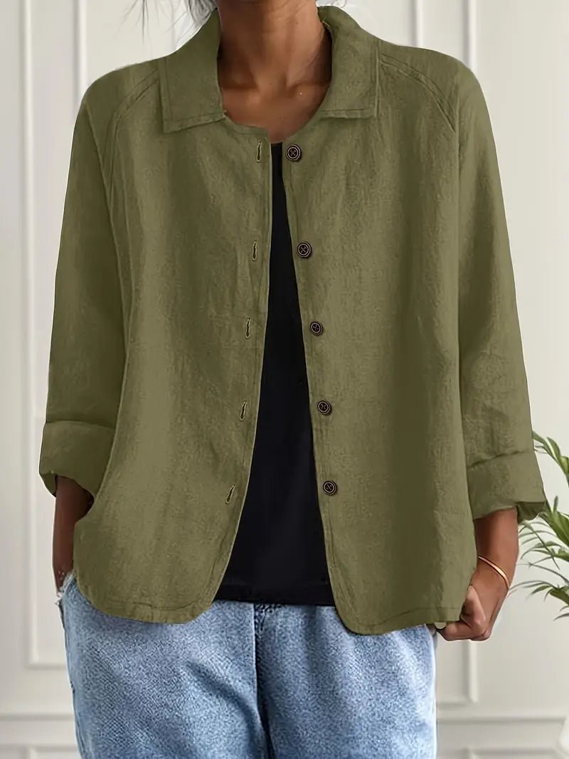 Women's Oversized Button Front Blazer | Relaxed Tailored Jacket Angle
